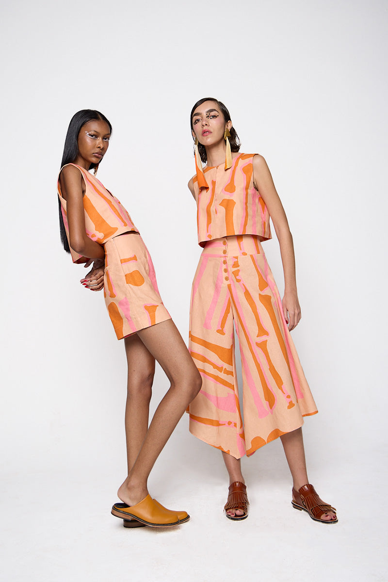 Cropped Drink Linho Estampado