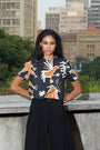 Cropped Mônica Linho Estampado