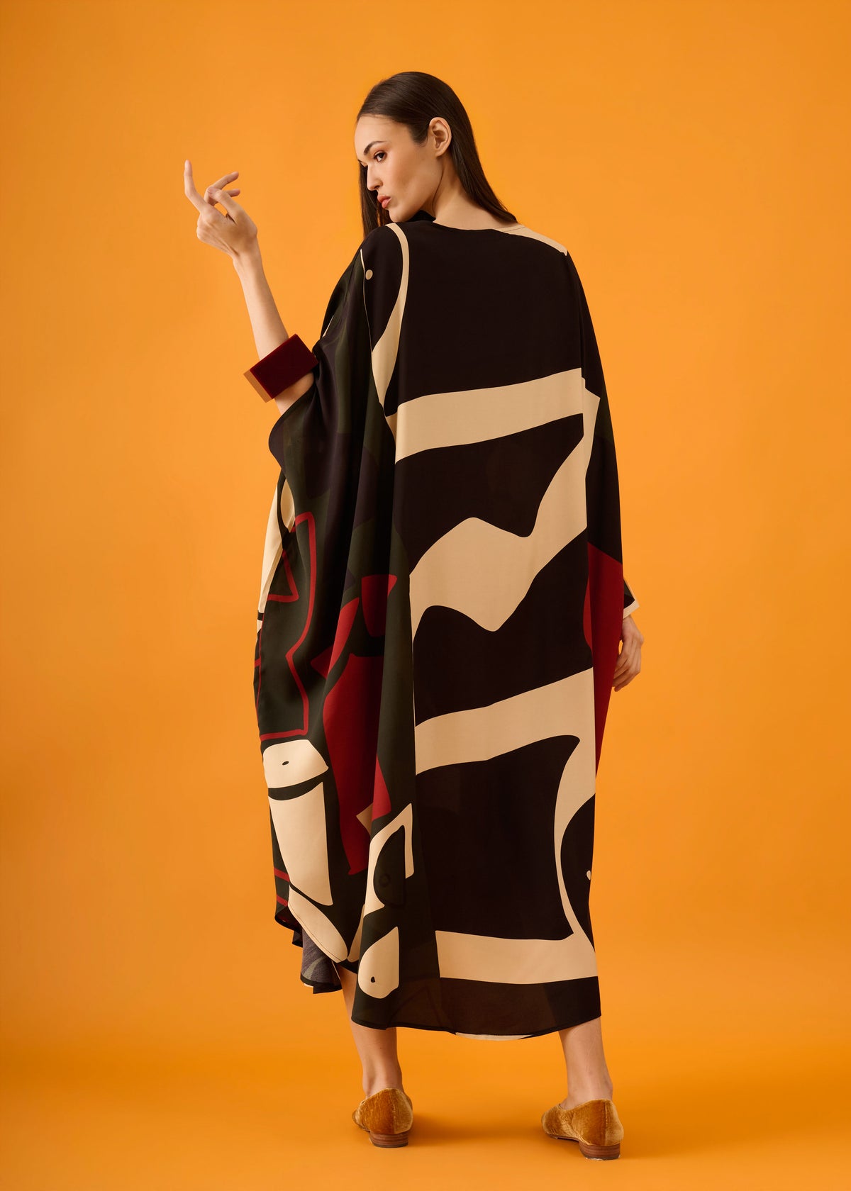 Caftan Bola Longo Viscose Estampado