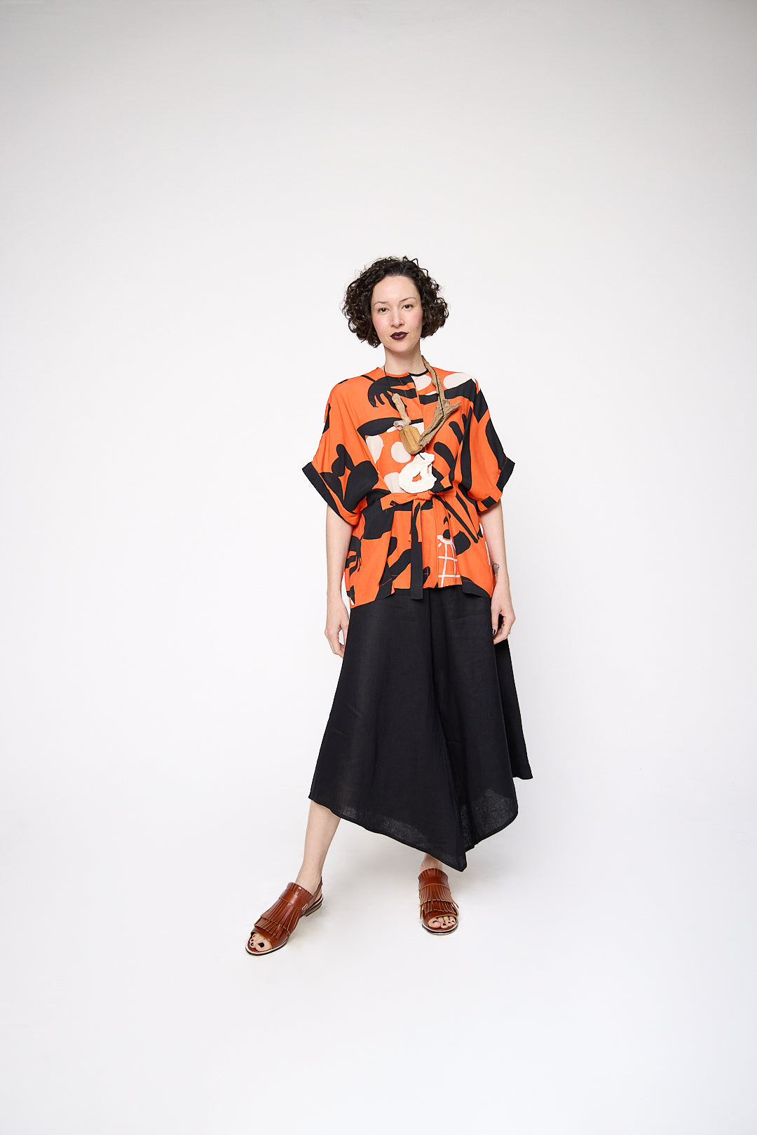 Top Dobradura Crepe Estampado