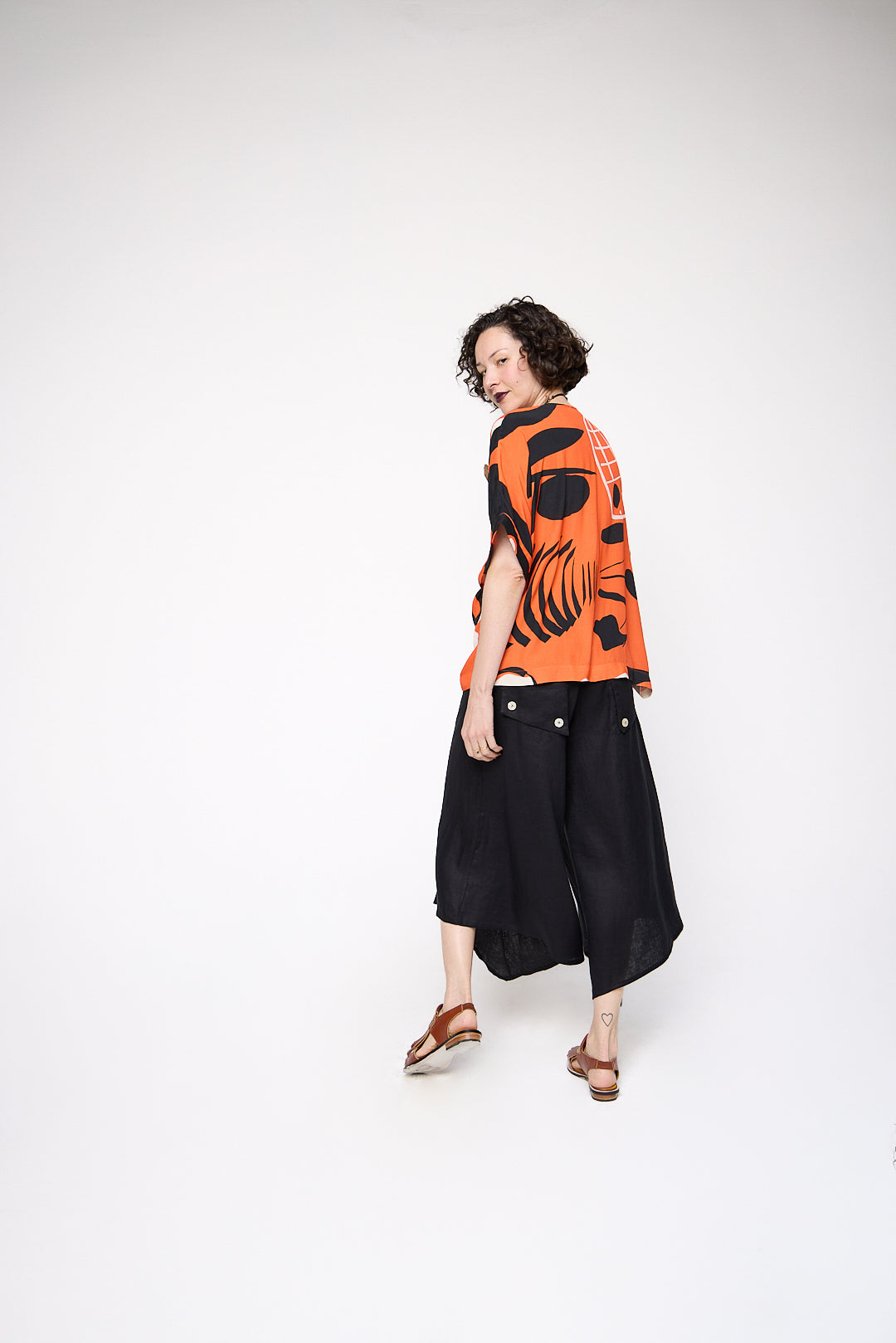 Top Dobradura Crepe Estampado