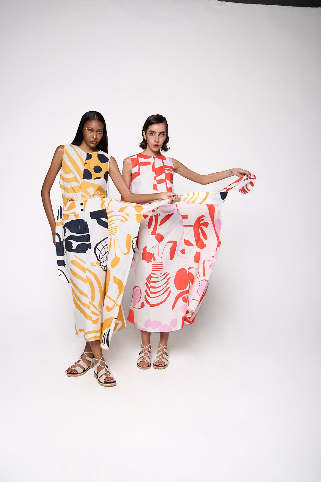 Saia Dobradiça Linho Estampado