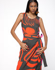 Vestido Ponei Longo Viscose Estampado