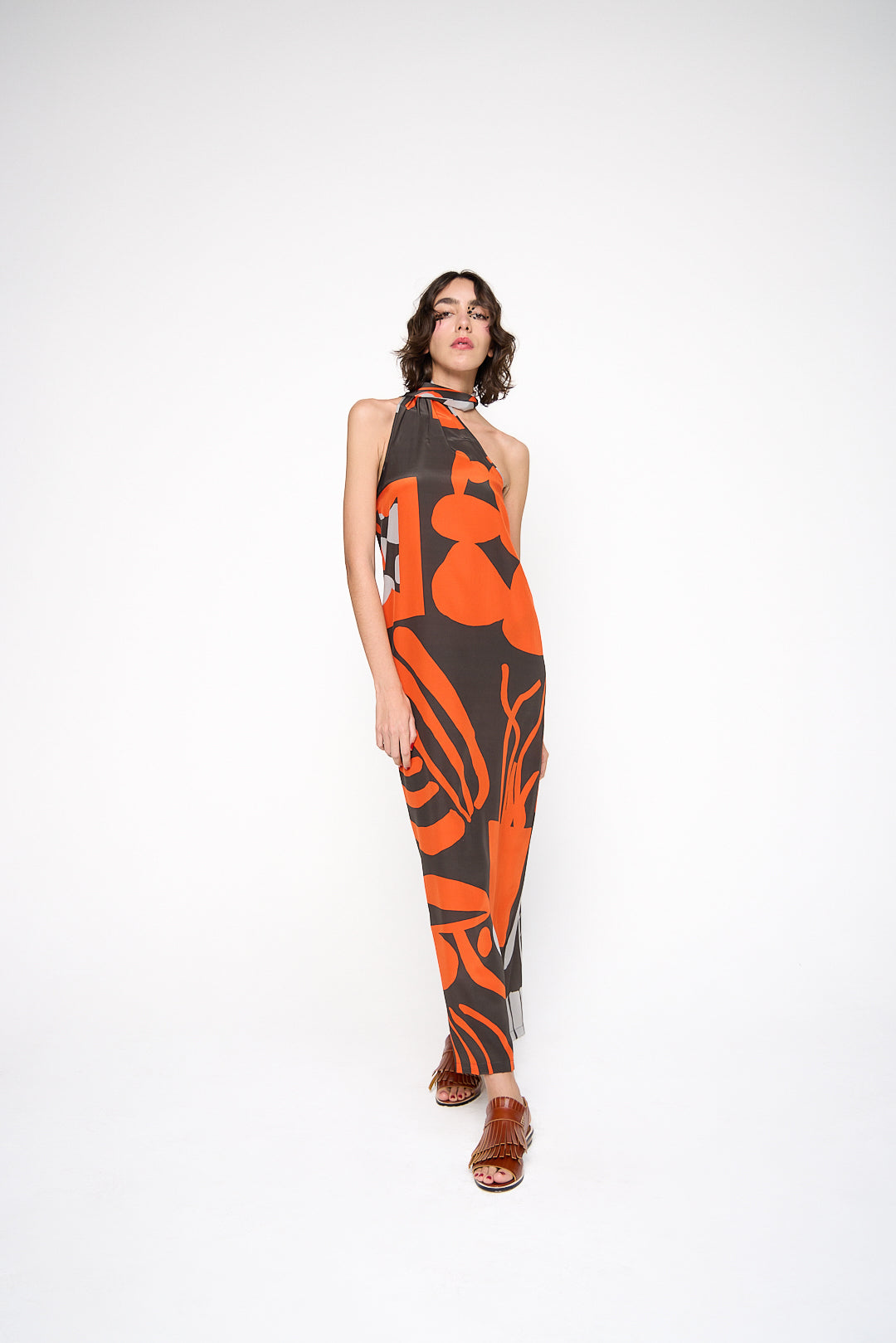 Vestido Ponta Seda Estampado
