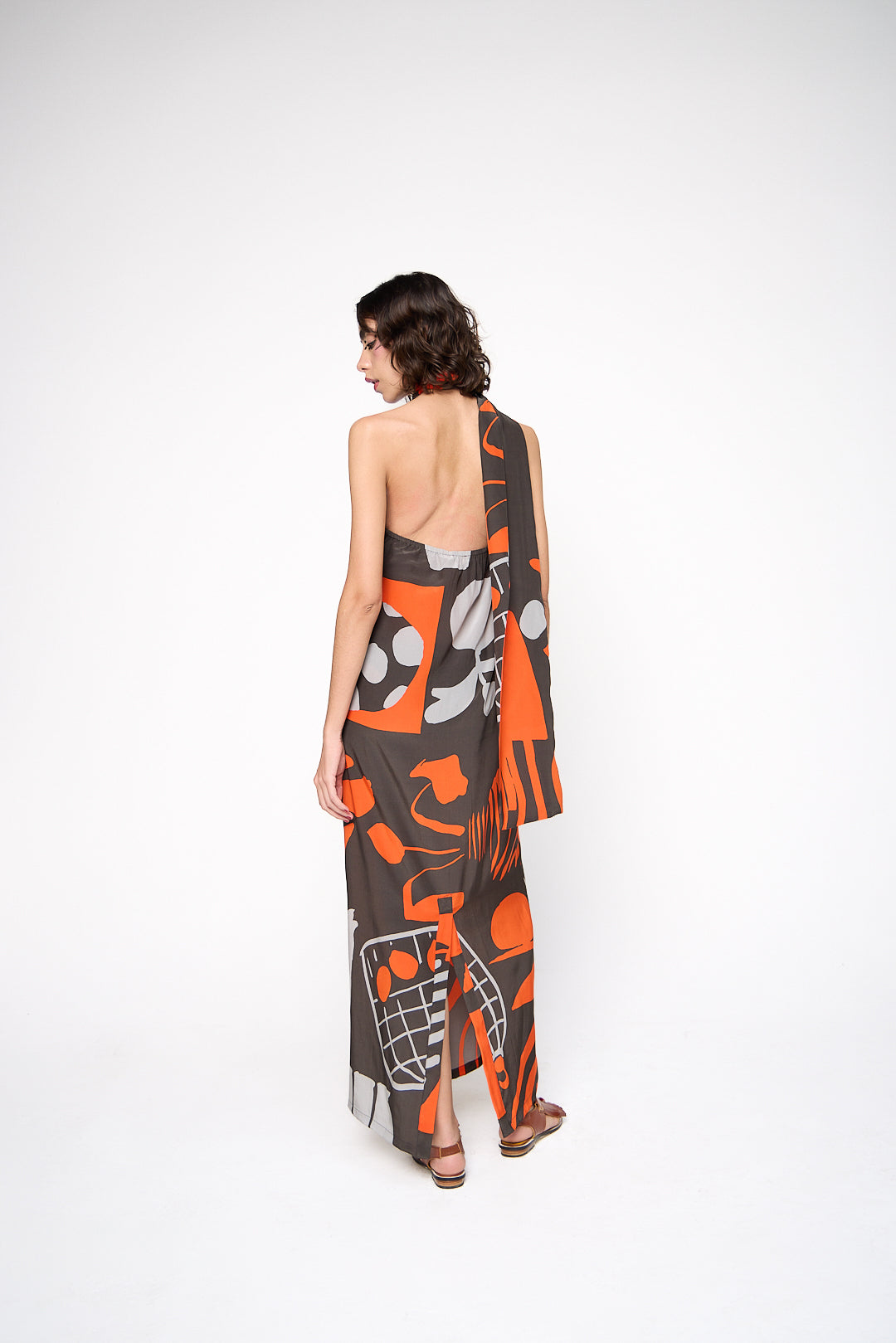 Vestido Ponta Seda Estampado