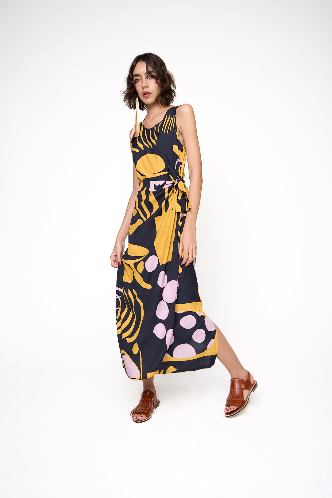 Vestido Ponei Longo Viscose Estampado