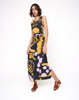 Vestido Ponei Longo Viscose Estampado