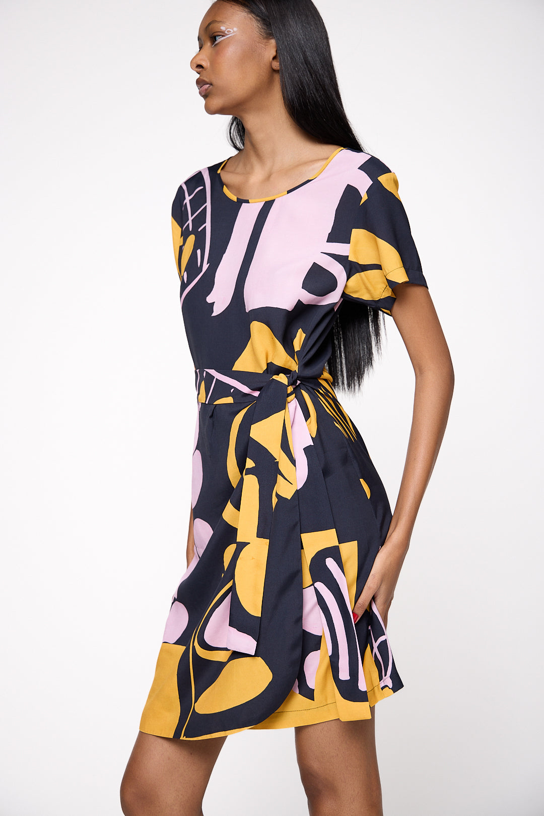 Vestido Ponei Curto Viscose Estampado