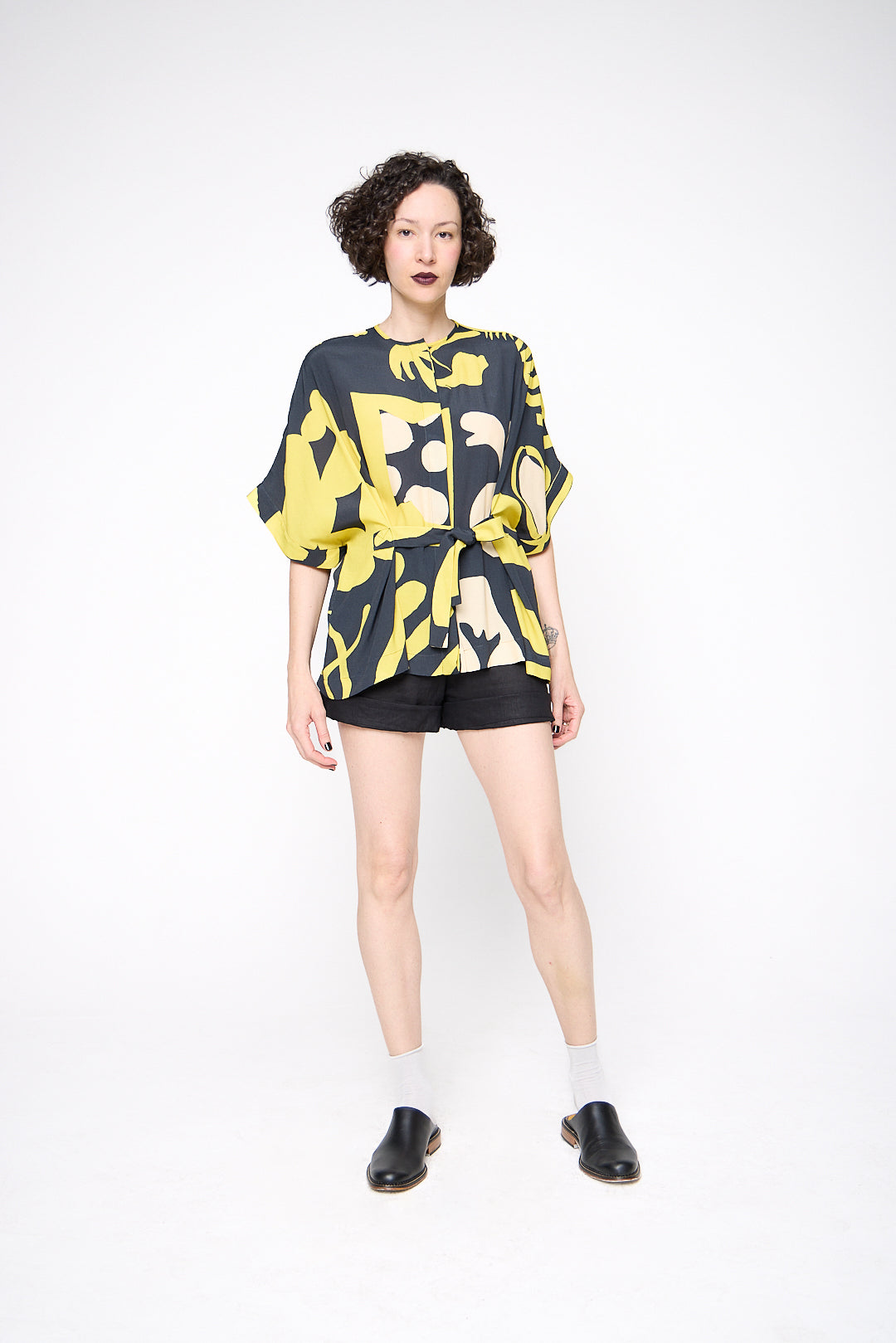 Top Dobradura Crepe Estampado