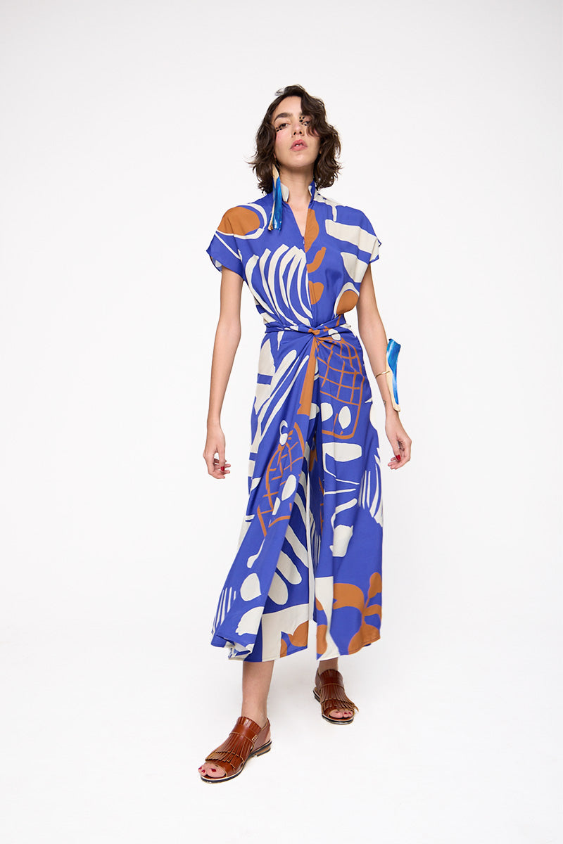 Macacão Bata Viscose Estampado