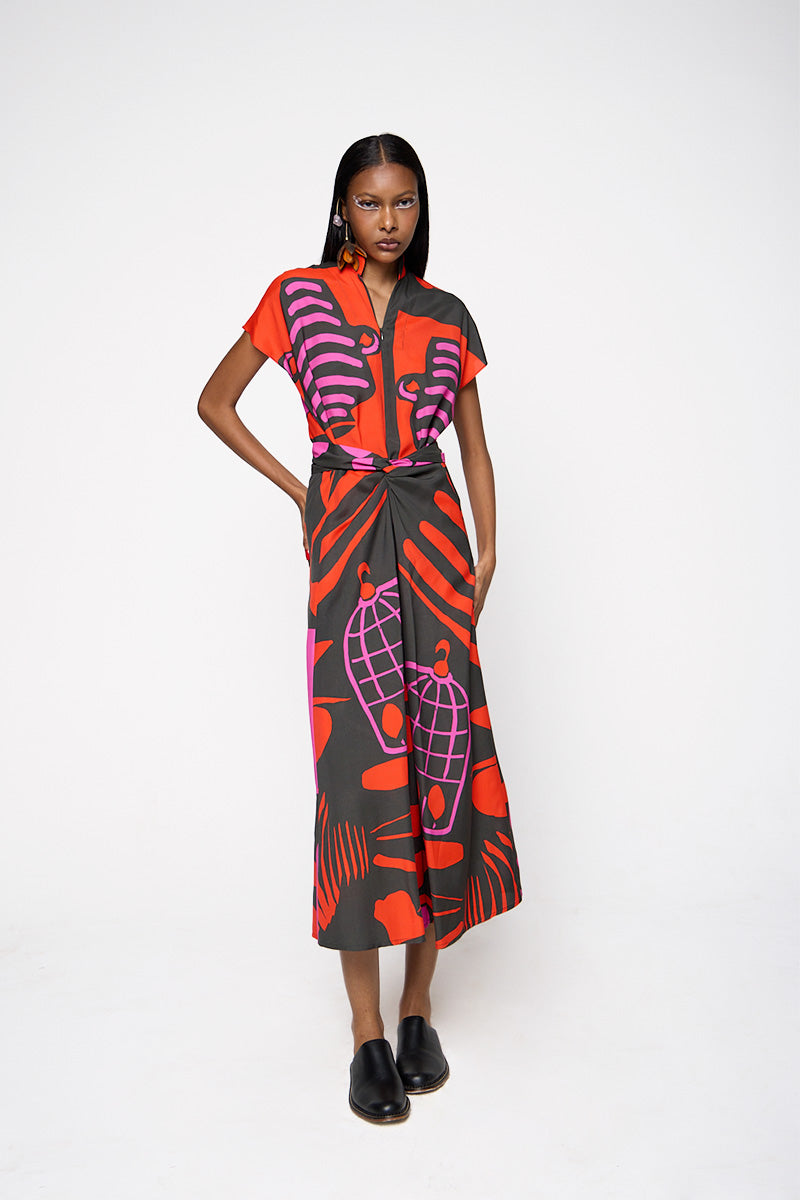 Macacão Bata Viscose Estampado