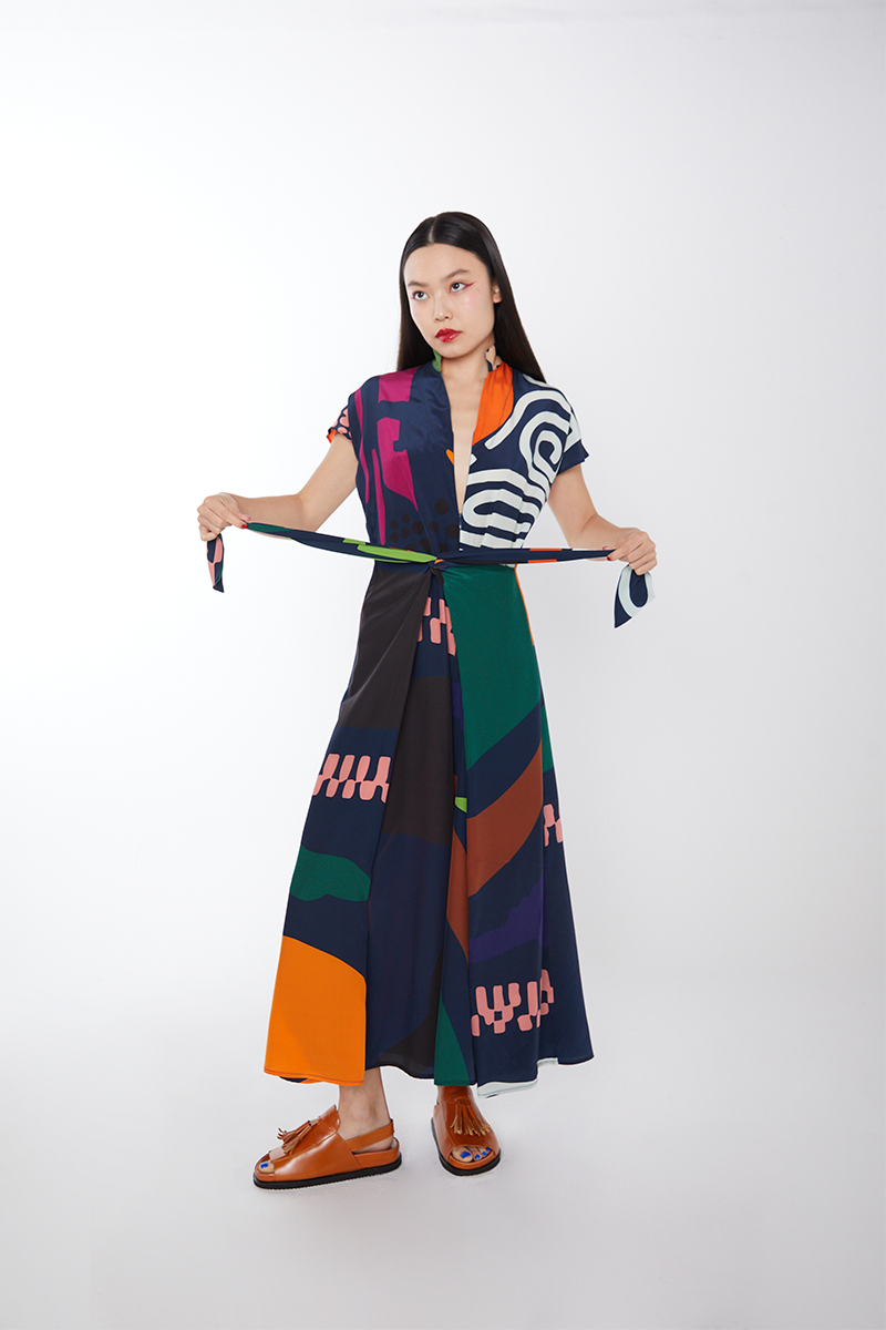 Macacão Bata Seda Estampado