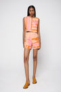 Shorts Evasê Linho Estampado