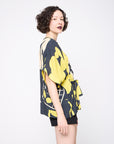 Top Dobradura Crepe Estampado