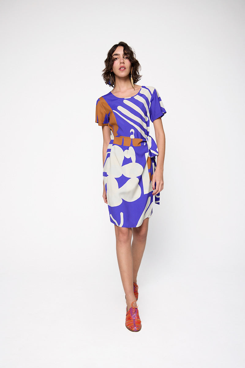 Vestido Ponei Curto Viscose Estampado