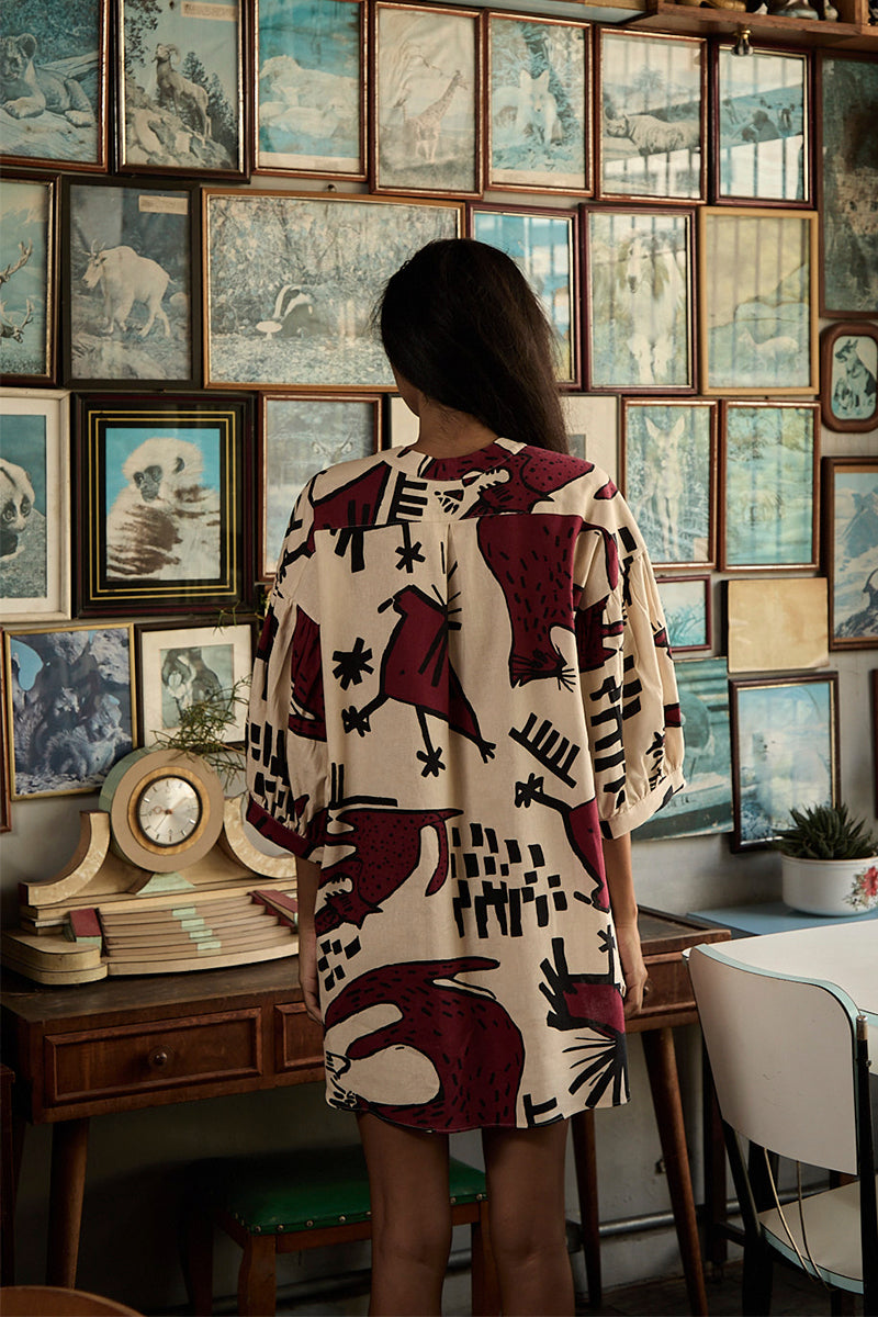 Vestido Seleiro Linho Estampado