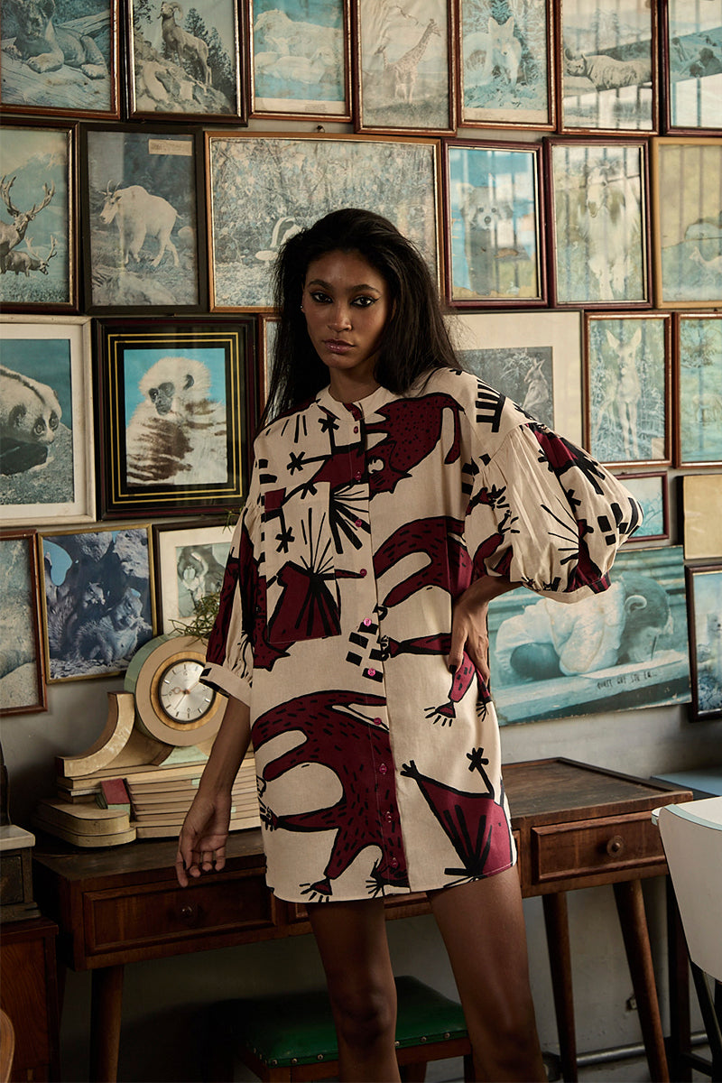 Vestido Seleiro Linho Estampado