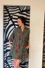Vestido A Linho Estampado